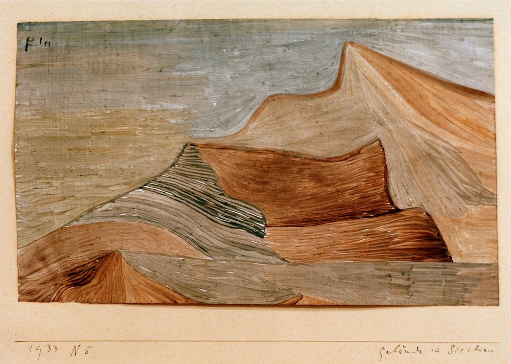Paul Klee, Gelände im Süden (Bauhaus,Gebirge,Landschaft,Schweizerische Kunst, Klassische Moderne, Wunschgröße, Wohnzimmer, Treppenhaus)