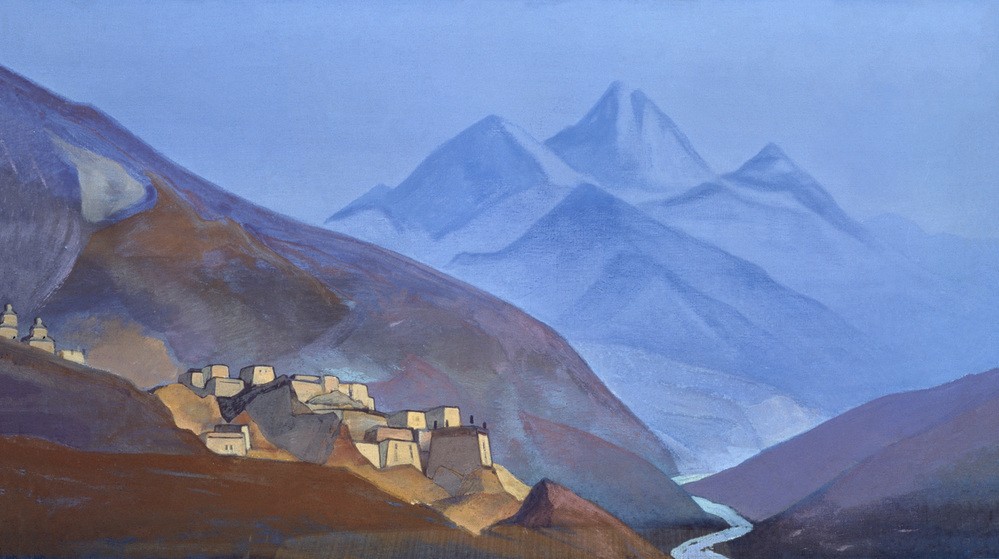Nikolai Konstantinowitsch Roerich, Der Himalaya (Gebirge,Kloster,Kunst,Landschaft,Russische Kunst,Tal,Berg)