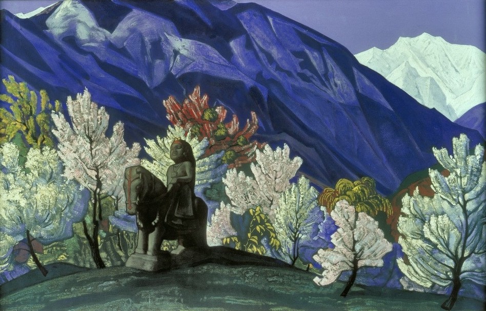 Nikolai Konstantinowitsch Roerich, Guga Chohan, Kulluta (Baumblüte,Gebirge,Kunst,Landschaft,Standbild,Denkmal,Russische Kunst,Berg)