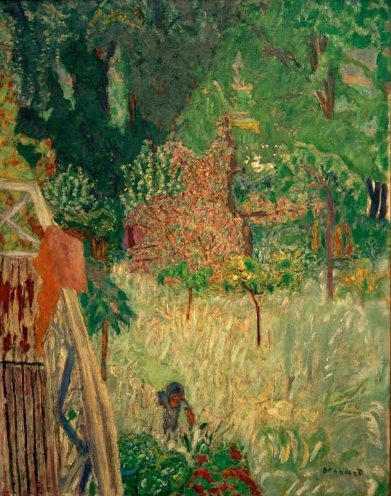 Pierre Bonnard, Le Balcon à Vernonnet / La pommier fleuri (Balkon, Garten, Baumblüte,  Apfelbaum, Obstbaum, Post-Impressionismus, Wohnzimmer, Wunschgröße, Klassische Moderne,)