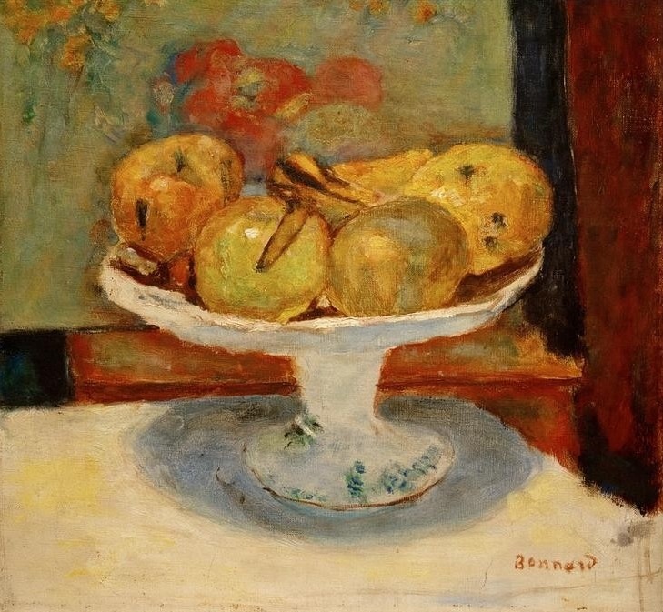 Pierre Bonnard, Nature morte au compotier (Stillleben, Obstschale, Äpfel, Früchte, Obst,  Post-Impressionismus, Esszimmer, Wohnzimmer, Wunschgröße, Klassische Moderne,)