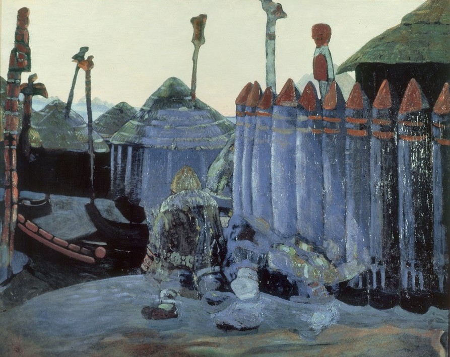 Nikolai Konstantinowitsch Roerich, Heidnischer Tempel (Geschichte,Kunst,Religion,Tempel,Vor- Und Frühgeschichte,Slawen,Russische Kunst,Historienmalerei,Heide (Religion))