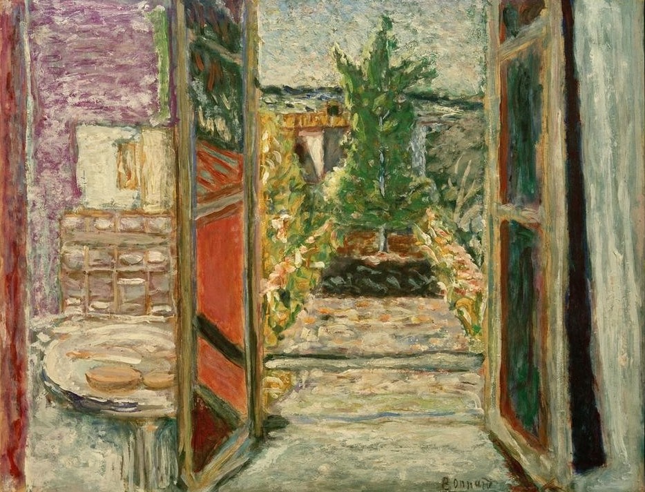 Pierre Bonnard, La Fenêtre ouverte (Fenster,Kunst,Landschaft,Interieur,Architekturdarstellung,Blick Aus Dem Fenster,Französische Kunst,Fenster (Geöffnet),Postimpressionismus,Garten)
