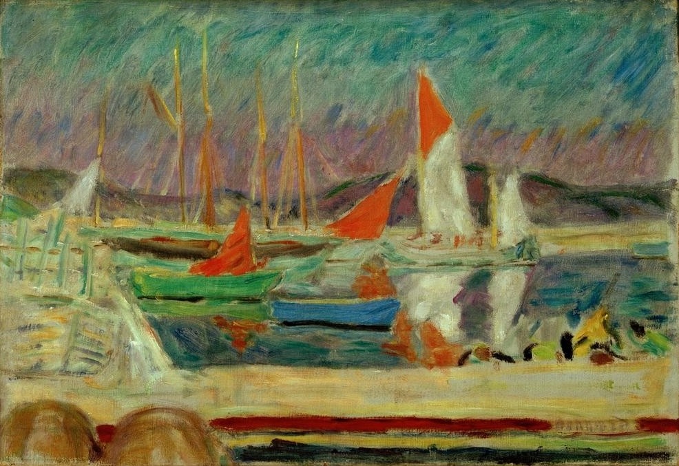 Pierre Bonnard, Voiliers dans le port de Saint-Tropez (Geographie,Hafen,Kunst,Segelboot,Französische Kunst,Nabis,Topographie,Schifffahrt)
