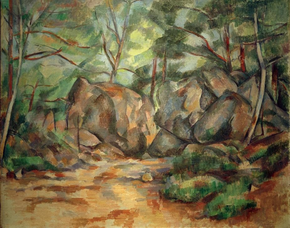 Paul Cézanne, Felsen im Wald (Kunst,Landschaft,Wald,Impressionismus,Felsen,Französische Kunst)