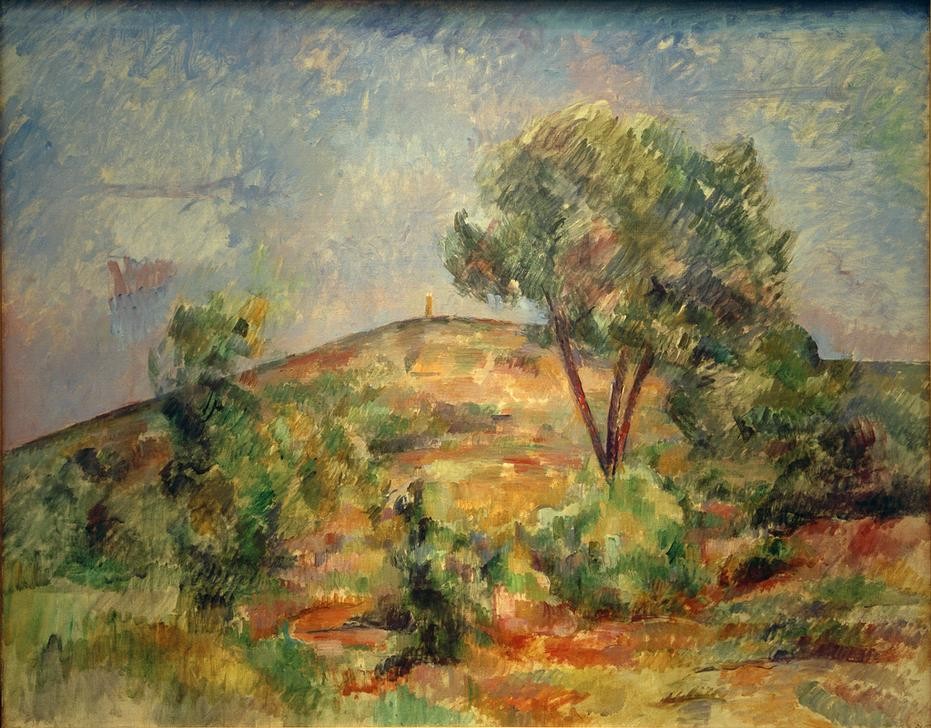 Paul Cézanne, Landschaft bei Aix mit dem Tour de César (Kunst,Landschaft,Impressionismus,Baum,Französische Kunst,Hügel)