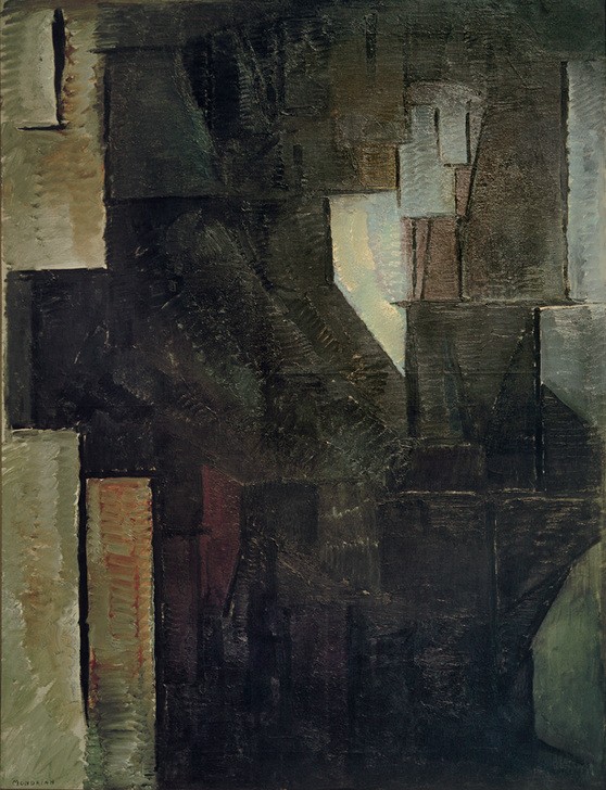 Piet Mondrian, Porträt einer Dame (Frau,Kunst,Kubismus,Portrait,Niederländische Kunst,Dame,Abstraktion)