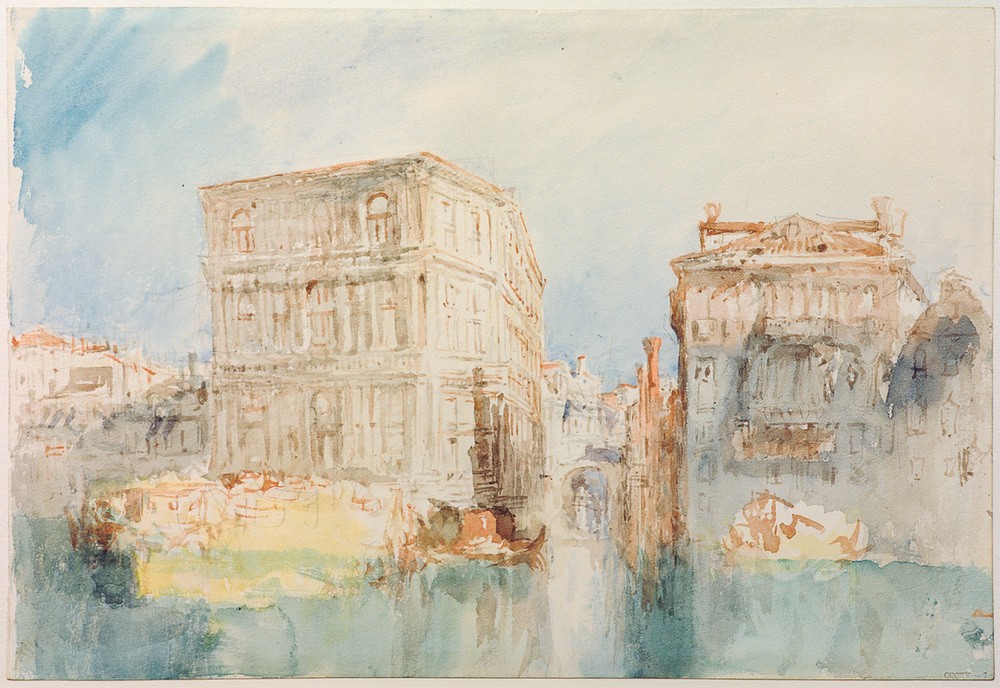 JOSEPH MALLORD WILLIAM TURNER, Venice: The Casa Grimani and Rio San Luca on the Grand cana (Geographie,Architekturdarstellung,Englische Kunst,Romantik,Topographie)