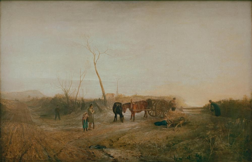 JOSEPH MALLORD WILLIAM TURNER, Frosty Morning (Landstrasse,Landschaft,Winter,Tageszeiten,Morgen,Englische Kunst,Frost,Romantik,Raureif,Fuhrwerk)