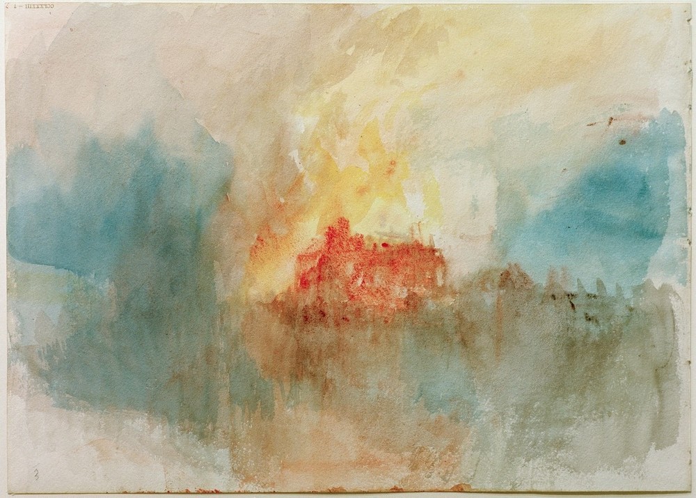 JOSEPH MALLORD WILLIAM TURNER, The Burning of the Houses of Parliament (Feuer,Geographie,Houses Of Parliament,Parlament,Englische Kunst,Topographie,Brand)