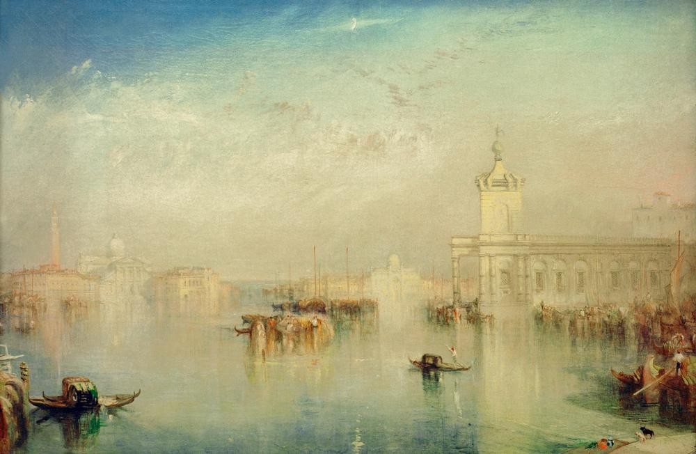 JOSEPH MALLORD WILLIAM TURNER, The Dogana, San Giorgio, Citella, from the Steps of the Eur (Geographie,Vedute,Architekturdarstellung,Englische Kunst,Romantik,Topographie)