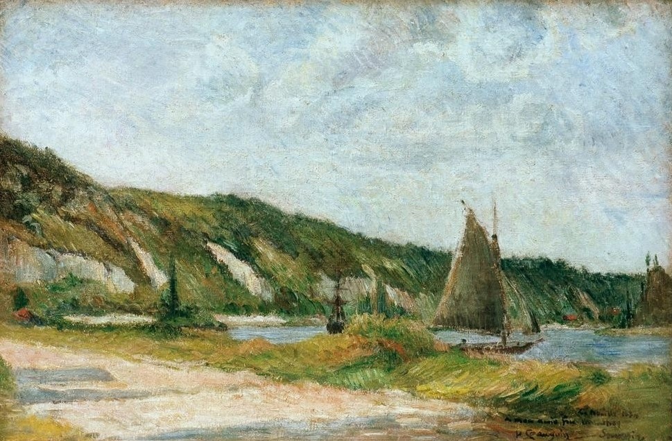 Paul Gauguin, Les voiliers (Küste,Landschaft,Meer,Segelboot,Synthetismus,Schule Von Pont-Aven)