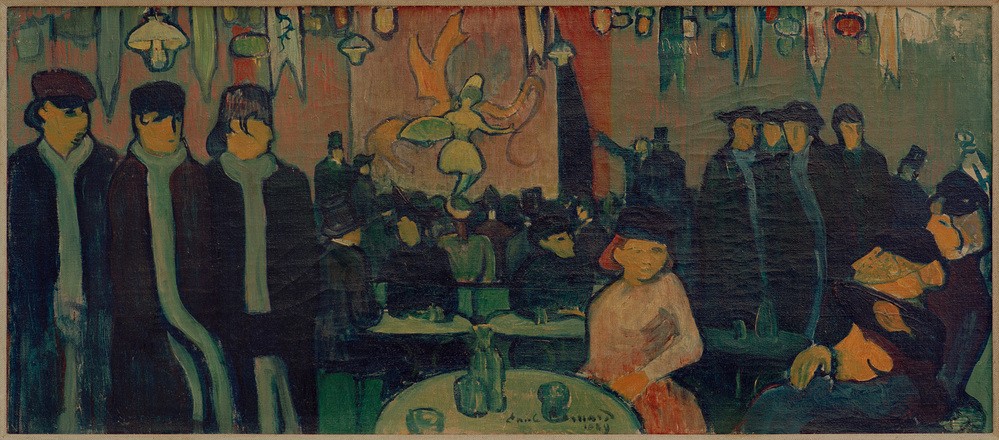 Emile Bernard, Le Tabarin, Café-Cabaret, Paris (Gastronomie, Kabarett, Nachtleben, Theater, Variete (Entertainment), Revue (Musiktheater, Malerei, Cloisonismus, Klassische Moderne, Wohnzimmer, Wunschgröße, bunt)