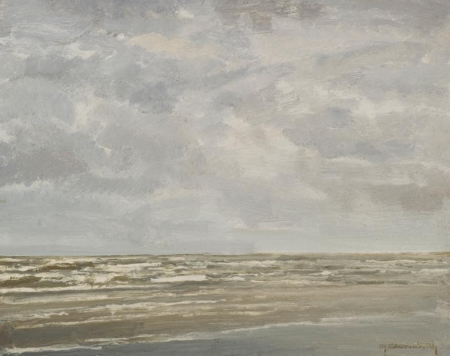Max Clarenbach, Unbekannt (Meer, Wellen, Wasser, maritim, Meeresbrise, Horizont, Wolken, bedrohlich, Impressionismus, Wunschgröße, Klassiker, Wohnzimmer)