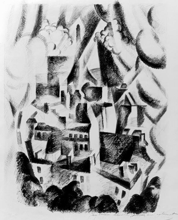 Robert Delaunay, La fenêtre sur la ville (Geographie,Kubismus,Französische Kunst,Stadtlandschaft,Topographie)