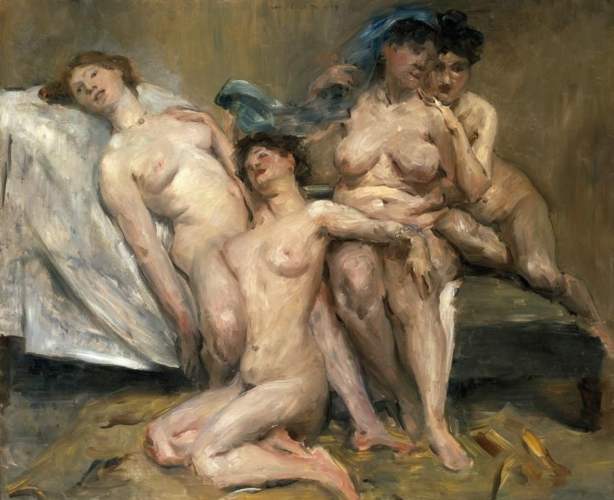 Lovis Corinth, Freundinnen (Deutsche Kunst,Erotik,Frau,Freundschaft (Allgemein),Gruppenbild,Impressionismus,Akt,Erotische Kunst,Freundin)
