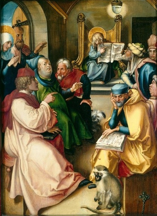 Albrecht Dürer, Der zwölfjährige Jesus im Tempel (Christentum,Deutsche Kunst,Religion,Renaissance,Neues Testament,Bibel,Marienleben,Zwölfjähriger Jesus Im Tempel,Sieben Schmerzen Mariä,Schriftgelehrte,Kindheit Jesu)