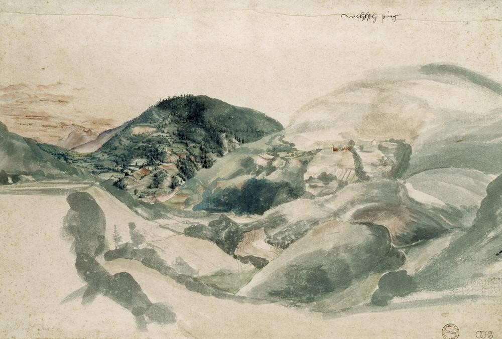 Albrecht Dürer, Welsches Gebirge (Deutsche Kunst,Gebirge,Jahreszeiten,Landschaft,Wetter,Winter,Schnee,Renaissance,Berg)