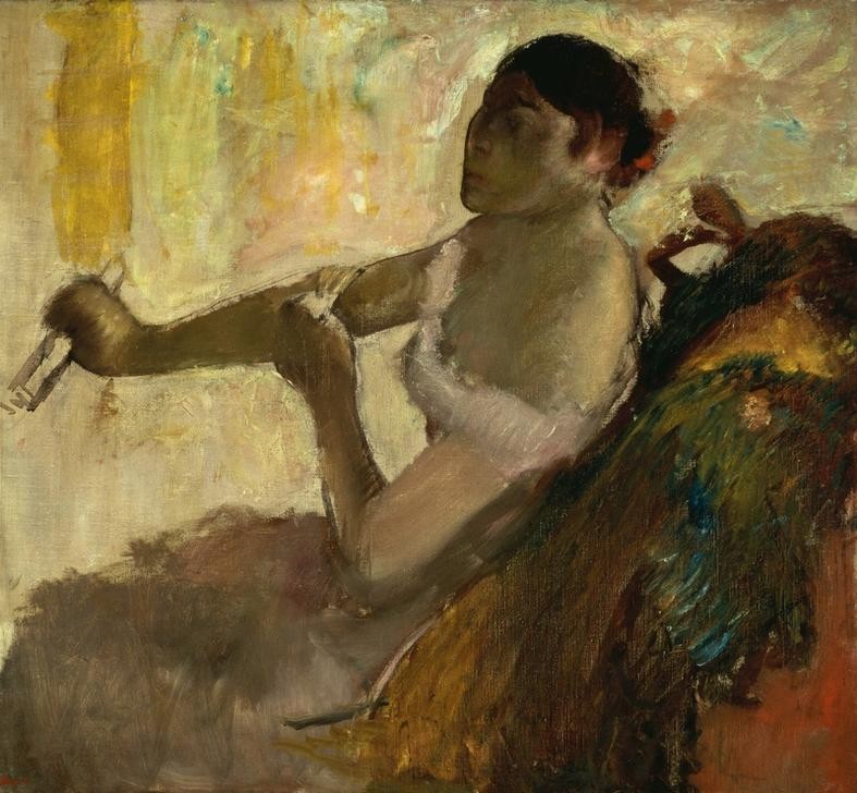 Edgar Degas, Portrait de Rose Caron (Frau,Mensch,Musik,Sängerin,Impressionismus,Portrait,Französische Kunst)