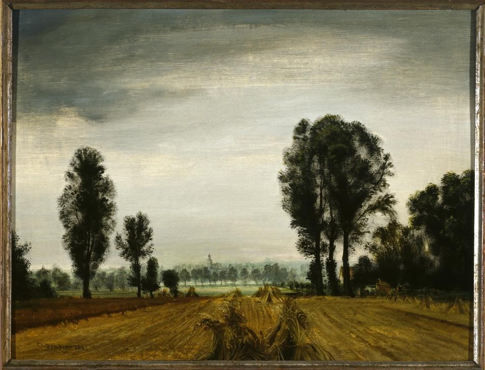 Theo Champion, Unbekannt (Landschaft, Landschaftsmalerei, Natur, Felder, Bäume, Realismus, Moderne, Wunschgröße, Wohnzimmer)