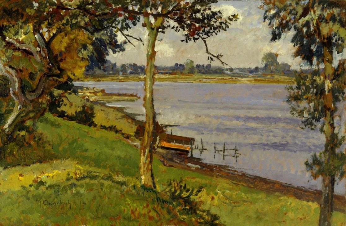 Max Clarenbach, Unbekannt (DEUTSCHE KUNST, KUNST, LANDSCHAFT, IMPRESSIONISMUS, FLUSS, UFER, PRIVATSAMMLUNG)