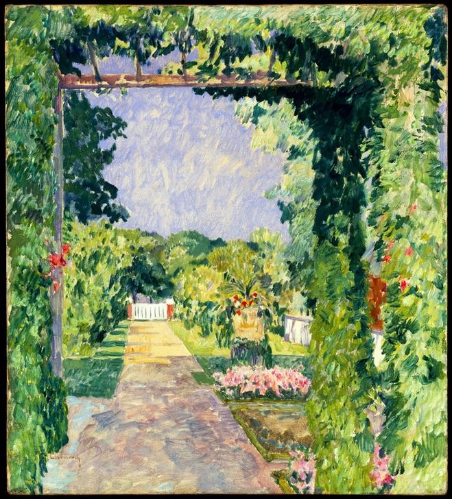 Max Clarenbach, Unbekannt (DEUTSCHE KUNST, GARTEN UND PARK, KUNST, LANDSCHAFT, PERGOLA, IMPRESSIONISMUS, HAUSGARTEN, WEG, ZIERGARTEN, PRIVATSAMMLUNG)
