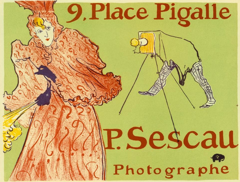 Henri de Toulouse-Lautrec, P.Sescau / Photographie (Fotograf Bei Der Arbeit,Fotograf,Jugendstil,Kamera,Plakat,Französische Kunst)