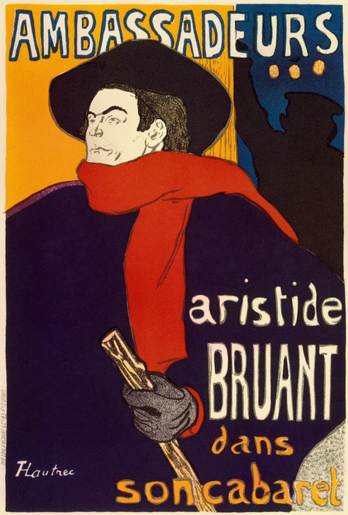 Anonym, Ambassadeurs, Aristide Bruant (Jugendstil,Kabarett Und Variete,Mann,Nachtleben,Sänger,Plakat,Schal,Französische Kunst,Konzertcafe,Fin De Siecle,Person)