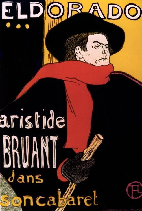 Anonym, Eldorado, Aristide Bruant (Chansonsänger,Herrenmode,Jugendstil,Mantel,Hut,Plakat,Schal,Portrait,Französische Kunst,Person)