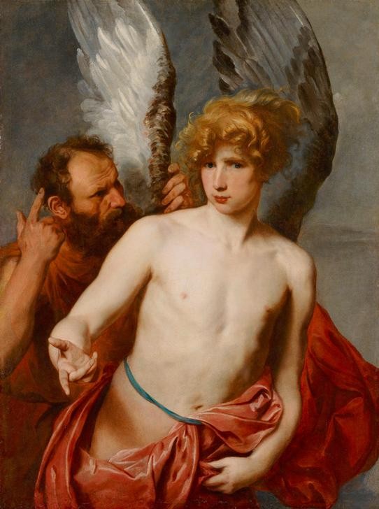 Anthonis van Dyck, Dädalus und Ikarus (Vater und Sohn, Warnung, Mythologie, Flügel, Barock, Klassiker, Wunschgröße, Wohnzimmer)