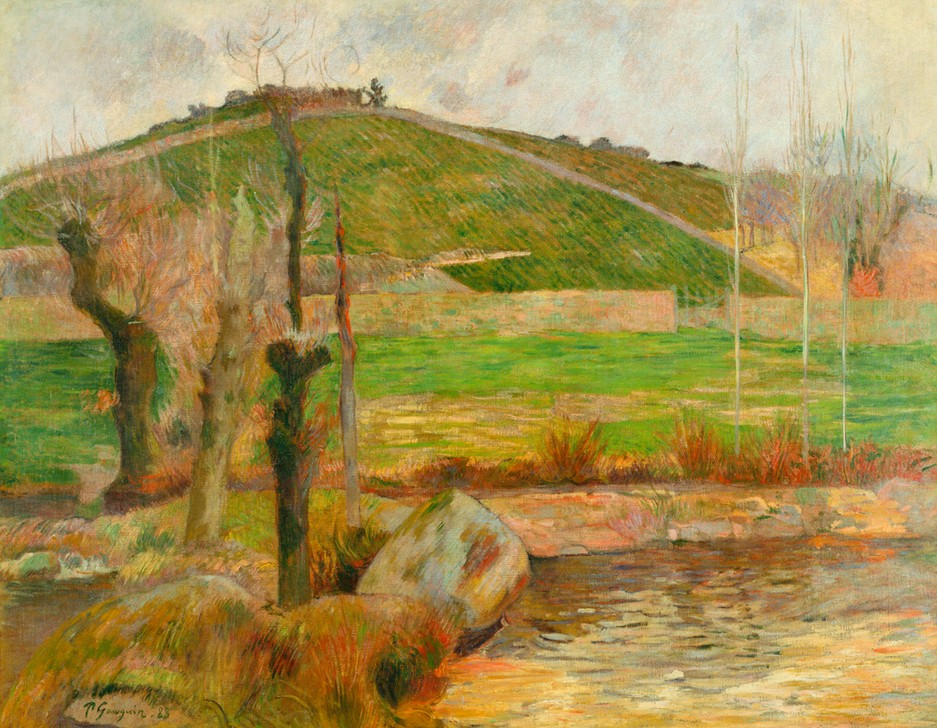 Paul Gauguin, Paysage près de Pont-Aven (Gewässer,Kunst,Landschaft,Weide,Impressionismus,Französische Kunst,Bach,Synthetismus,Kopfweide)