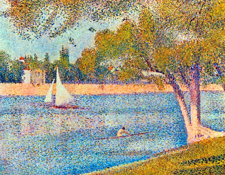 Georges Seurat, The Seine at La Grande Jatte (Kunst,Pointillismus)