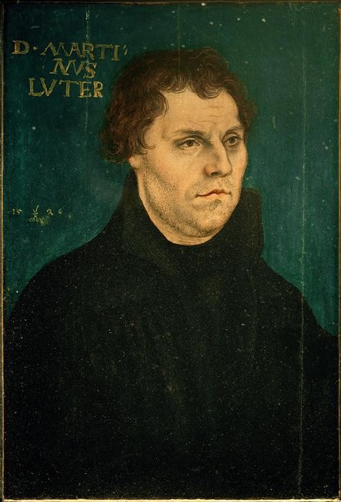 Lucas Cranach der Ältere, Martin Luther (Martin Luther, Religion, Reformation, Protestantismus, Portrait, Professor, Persönlichkeiten, Klassiker, Renaissance, Wunschgröße, Wohnzimmer)