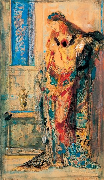 Gustave Moreau, Die Toilette (Frau,Kunst,Mensch,Toilette (Körperpflege),Symbolismus,Portrait,Französische Kunst,Exotik,Ganzfigurig)