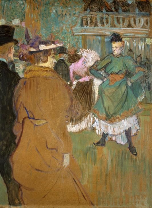 Henri de Toulouse-Lautrec, La Quadrille au Moulin-Rouge (Gastronomie,Gesellschaft,Gesellschaftstanz,Musik,Nachtleben,Quadrille,Freizeit,Tanz,Tanzlokal,Nachtlokal,Französische Kunst,Fin De Siecle)