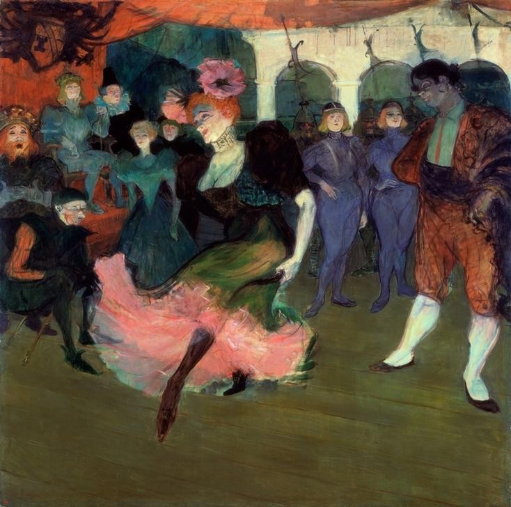 Henri de Toulouse-Lautrec, Marcelle Lender dansant le bolero de Chilperic (Bolero (Tanz),Frau,Kabarett,Musik,Tänzerin,Tanz,Theater,Variete (Entertainment),Volkskunde,Revue (Musiktheater),Operette,Bühne,Spanische Kunst,Französische Kunst,Fin De Siecle,Jahrhundertwende,Opera Buffa,Land Und Leute)