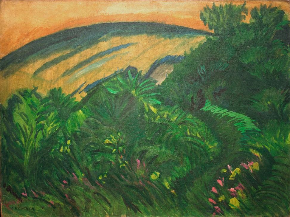 Ernst Ludwig Kirchner, Dünen und Meer (Deutsche Kunst,Küste,Landschaft,Expressionismus,Die Brücke)