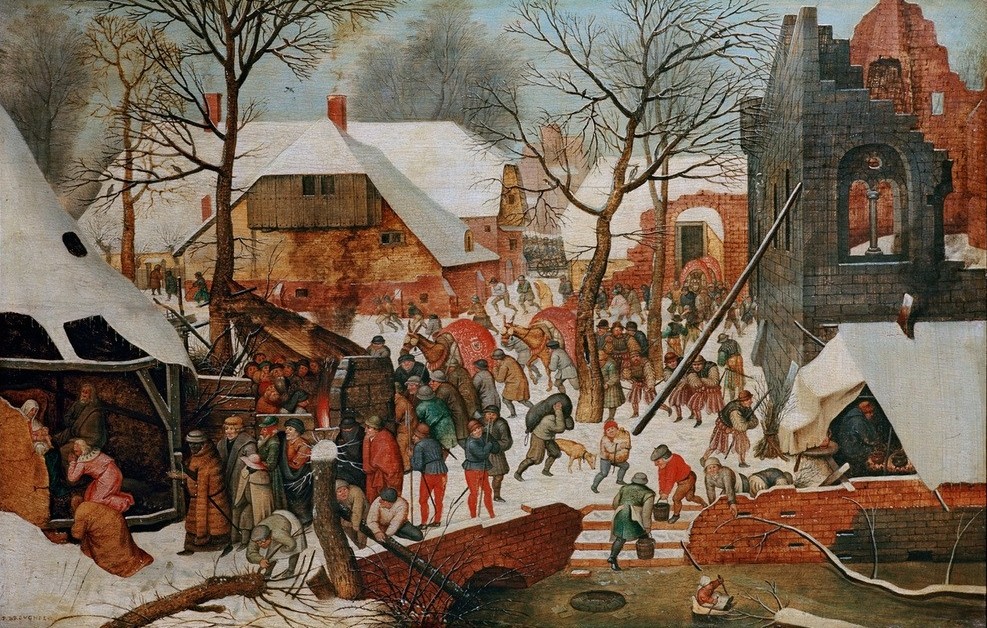 Pieter Brueghel der Jüngere, Anbetung der Hl. Drei Könige (Christentum,Jahreszeiten,Landschaft,Religion,Ruine,Winter,Schnee,Renaissance,Neues Testament,Bibel,Anbetung Der Könige,Kopie,Niederländische Kunst,Kindheit Jesu,Stadtlandschaft)