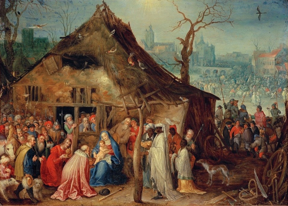 Jan Brueghel der Ältere, Anbetung der Hl. Drei Könige (Arm Und Reich,Christentum,Religion,Neues Testament,Bibel,Anbetung Der Könige,Manierismus,Heilige Drei Könige (Neues Testament),Niederländische Kunst,Anbetung (Allgemein),Baufälligkeit,Kindheit Jesu,Schwarzer)