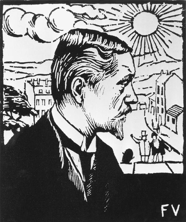 Felix Vallotton, Selbstbildnis (Grafiker,Künstler,Maler (Künstler),Mann,Sonne,Selbstbildnis,Portrait,Person)