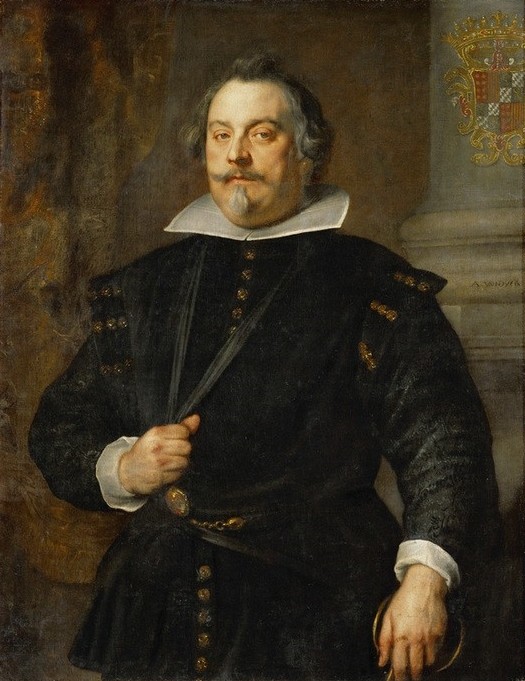 Anthonis van Dyck, Francisco de Moncada (Botschafter, Diplomat, Feldherr, General, Militär, Gouverneur, Familienwappen, Portrait, Bildnis, Adel, Prunk, Barock, Klassiker, Wunschgröße, Wohnzimmer)