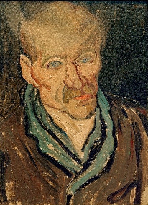 Vincent van Gogh, Bildnis eines Patienten im Hospital Saint-Paul (Mann,Medizin,Psychiatrie,Anstalt,Portrait,Niederländische Kunst,Geisteskrankheit,Holländische Kunst,Psychopath,Geistes- Und Gemütskrankheiten)