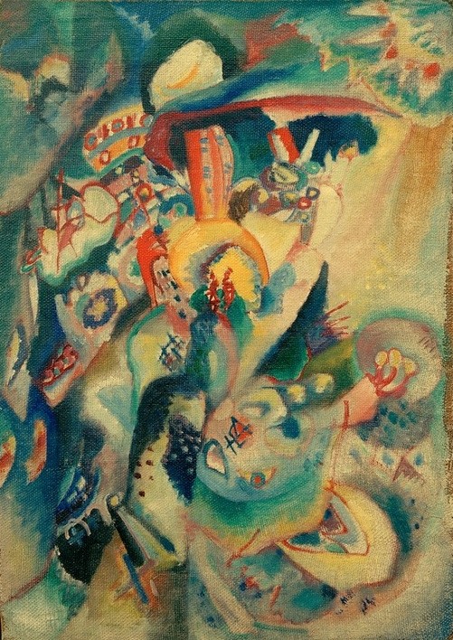 Wassily Kandinsky, Moskau II (Kunst,Expressionismus,Der Blaue Reiter,Abstrakte Kunst,Russische Kunst,Abstraktion,Farbigkeit,Farbe)