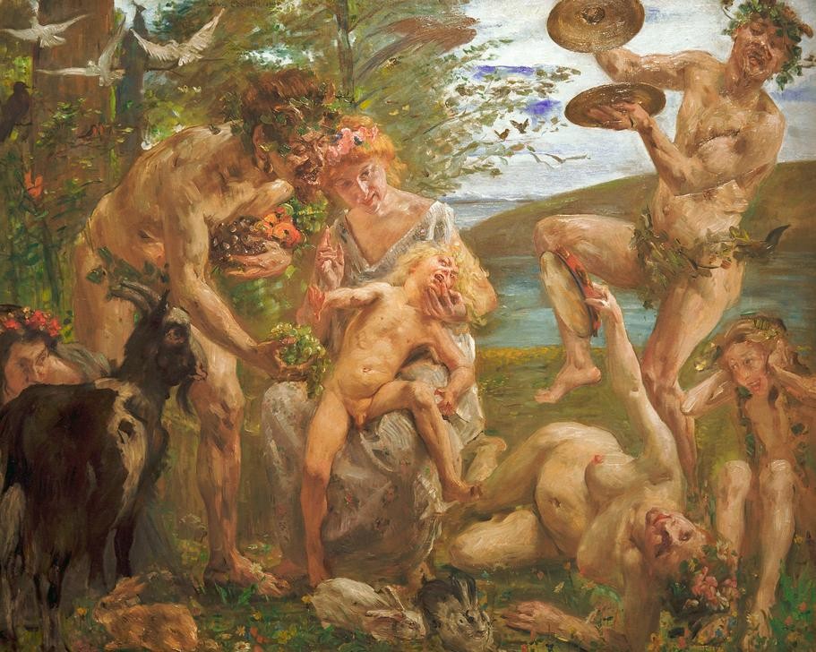 Lovis Corinth, Die Kindheit des Zeus (Deutsche Kunst,Mutter Und Kind,Mythologie,Nymphe,Impressionismus,Ziege,Becken (Anatomie),Kureten,Griechisch-Römische Mythologie)