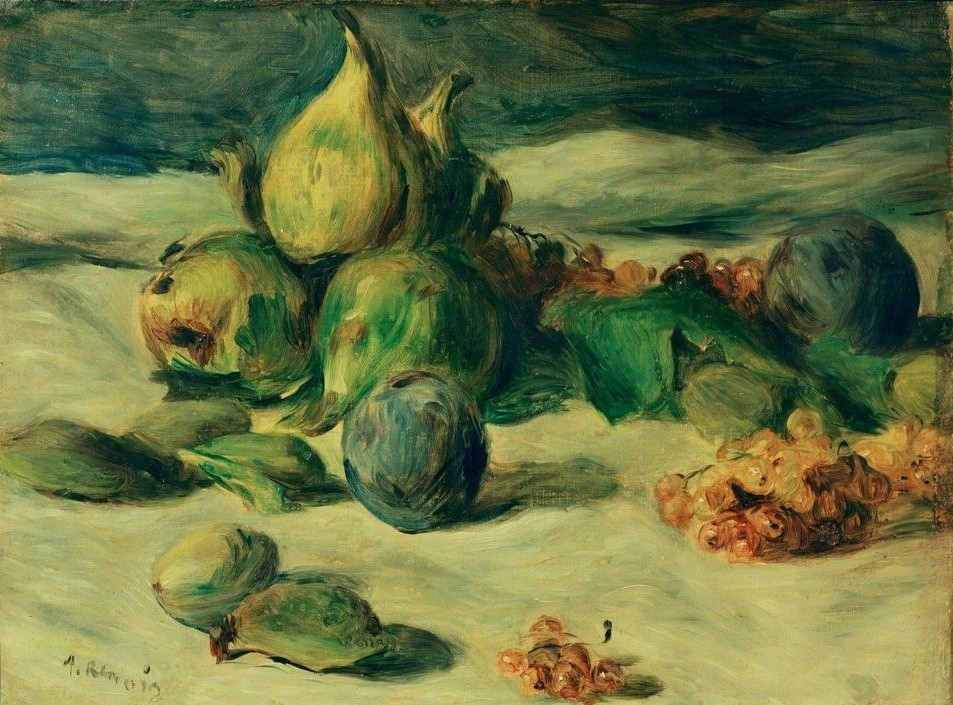Pierre-Auguste Renoir, Früchtestilleben (Früchte,Kunst,Maler (Künstler),Obst,Impressionismus,Nahrungsmittel,Stillleben,Französische Kunst)