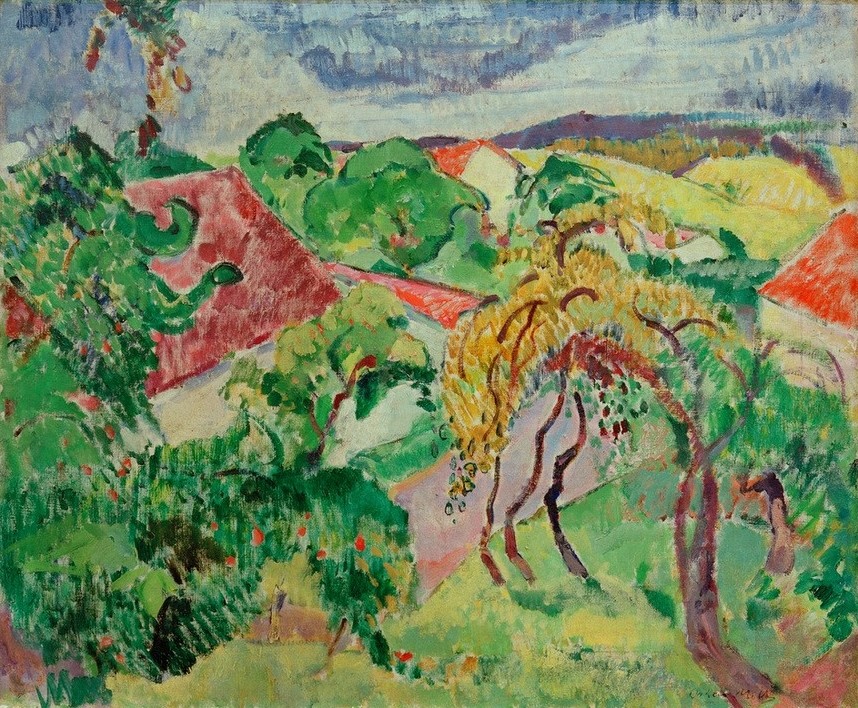 Oskar Moll, Oberbayerische Landschaft (Deutsche Kunst,Landschaft,)