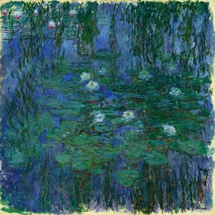 Claude Monet, Nymphéas bleus (Kunst,Landschaft)