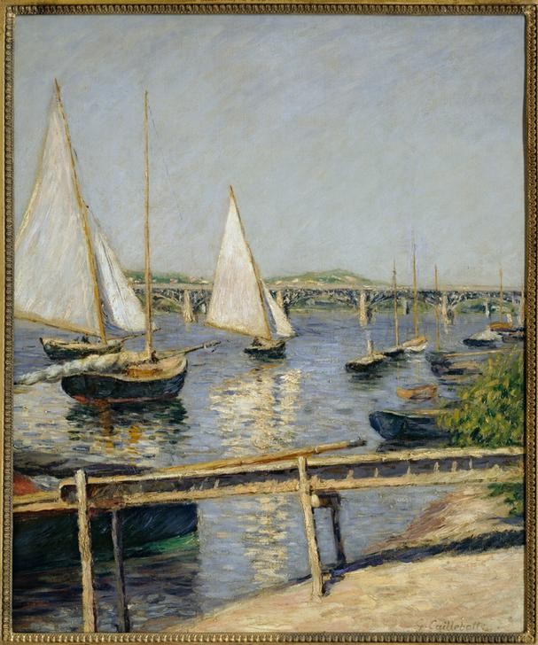 Gustave Caillebotte, Voiliers à Argenteuil (Gewässer,Kunst,Schiffstypen,Segelschiff,Impressionismus,Segelboot,Fluss,Französische Kunst,Wassersport,Schifffahrt)