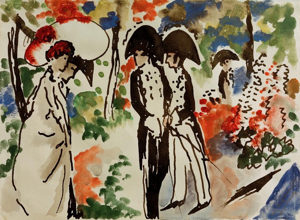 August Macke, Promenade (Deutsche Kunst,Gesellschaftliches Leben,Gesellschaft,Expressionismus,Der Blaue Reiter,Promenade)