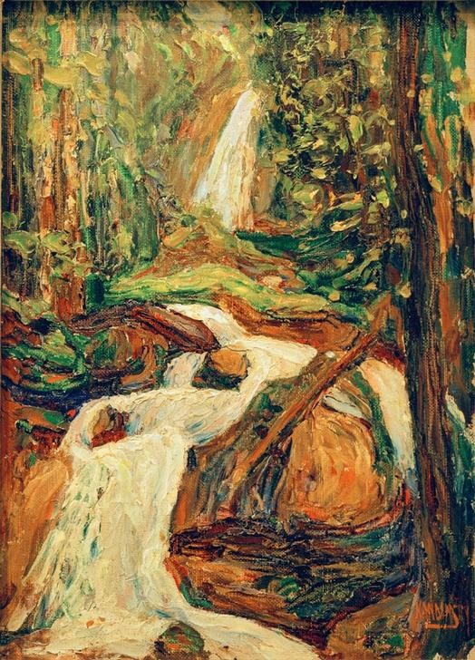 Wassily Kandinsky, Kochel – Wasserfall I (Gebirge,Landschaft,Wasserfall,Russische Kunst)